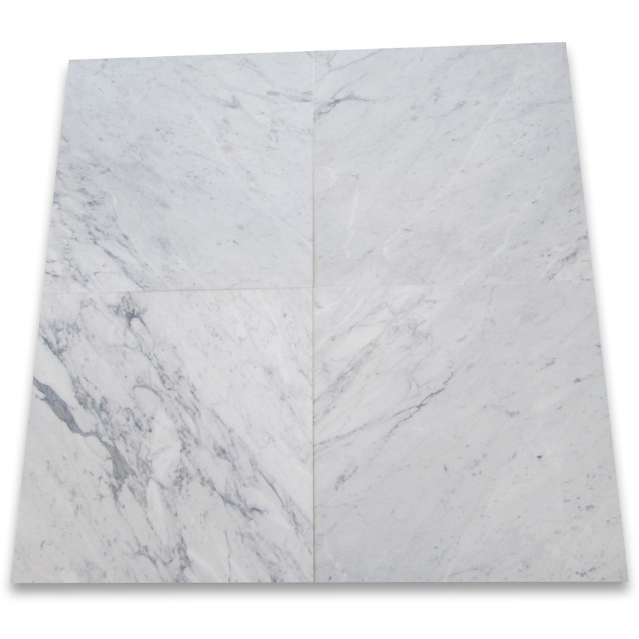 Bianco Carrara White Marble Floor Tiles 24x24 Honed Tiles