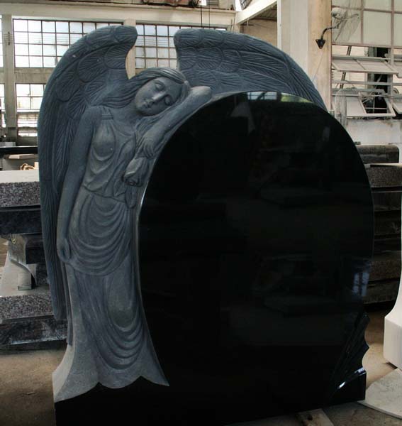 Light Gray G633 Polished Angel Tombstone Monument