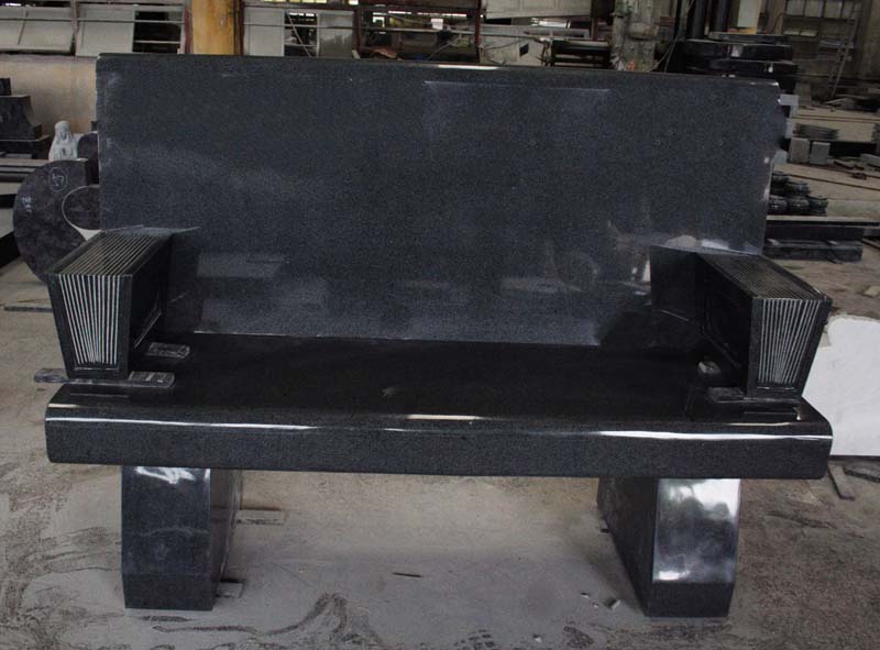 Indian Black Granite American Style Bench Monument