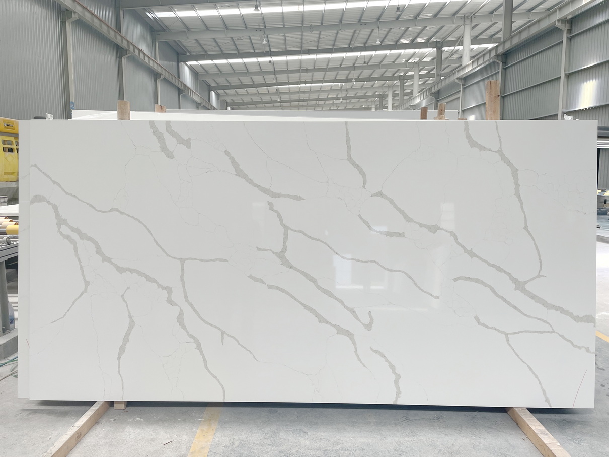 Calacatta White Quartz Stone Big Slabs 3200x1600x30mm