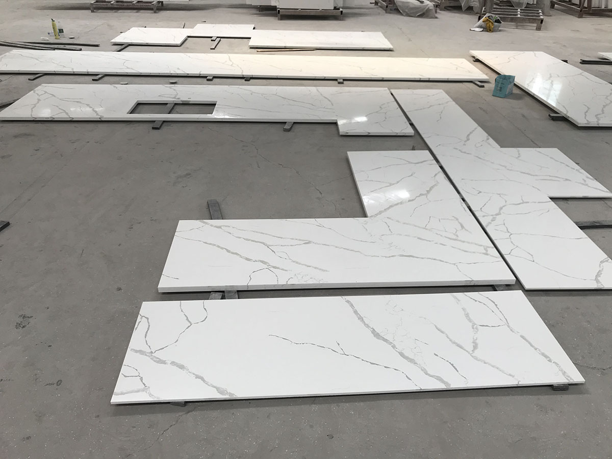 White Quartz Tiles for Countertop