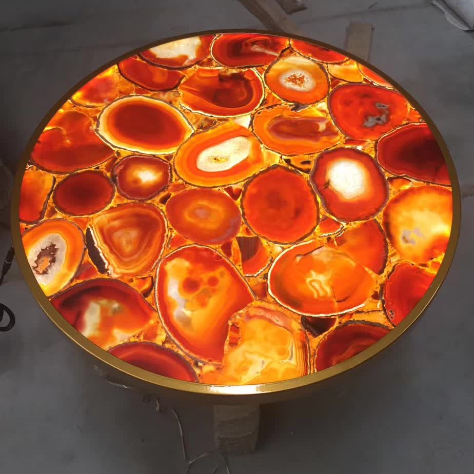 Red Agate Stone Coffee Table Tops