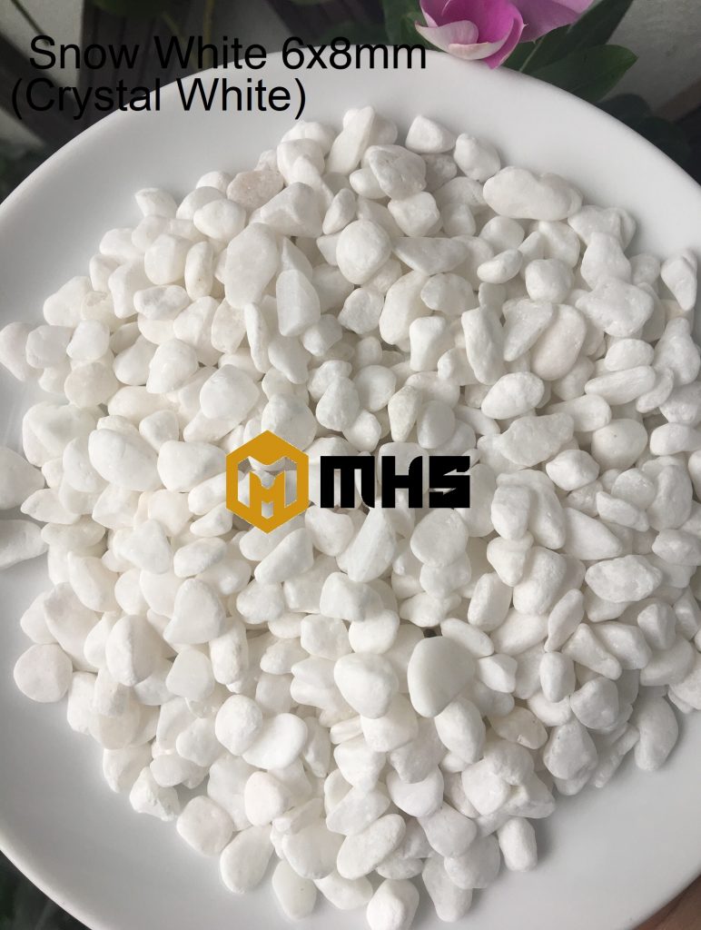 Vietnam Crystal White Tumbled Pebble Stone