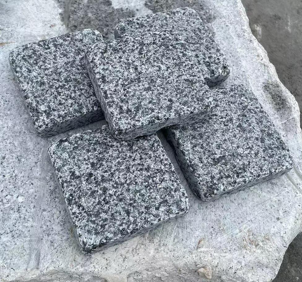 flamed and tumbled sesame black granite pavers for patio paving stone