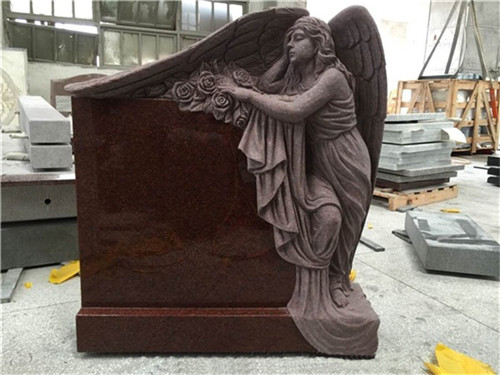 American style granite angel headstone