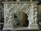 White marble angel fireplace mantel