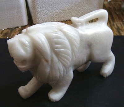 Ziarat White Marble Lion Sculpture