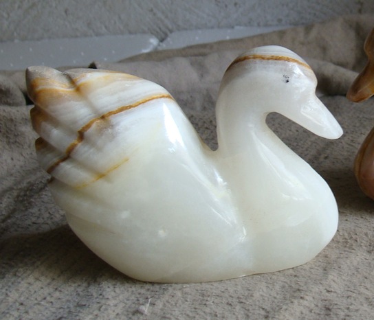 Swan Sculpture in Onyx