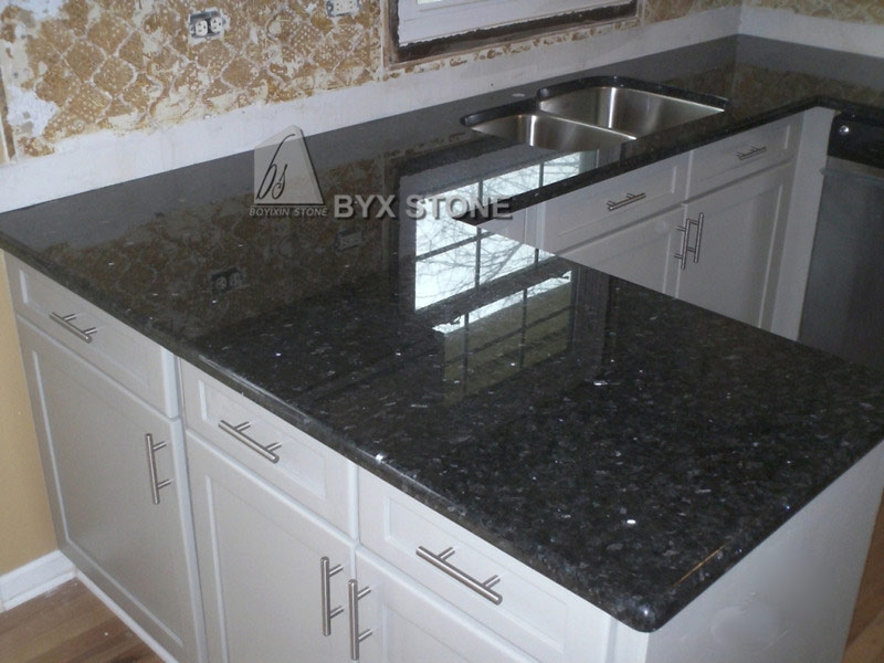 Fantastic L Shape Blue Pearl Granite Kitchen Countertop Vanity