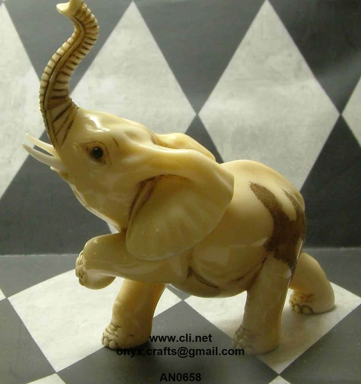 Fancy Elephant Onyx Figurine