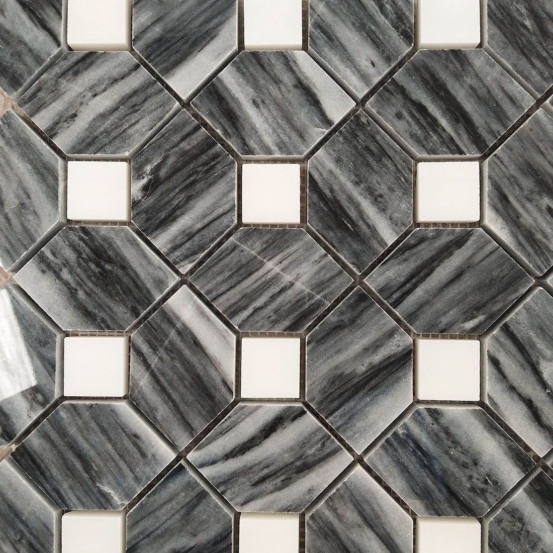 black and white marble mosaic floor tile