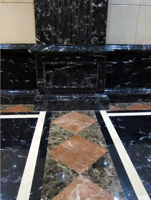 Chinese Crystal Black Marble skirting with polished surface