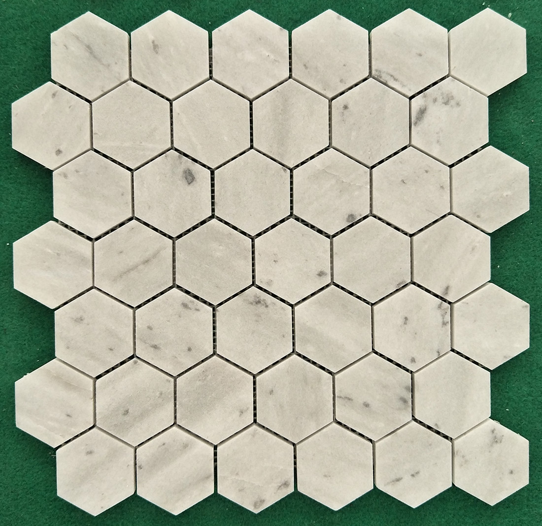 Natural White Marble Mosaics tiles Hexagon