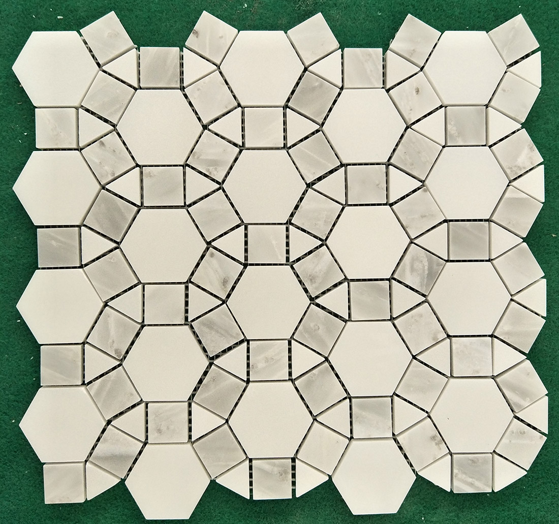 White Marble Mosaic Tiles 305 305 10