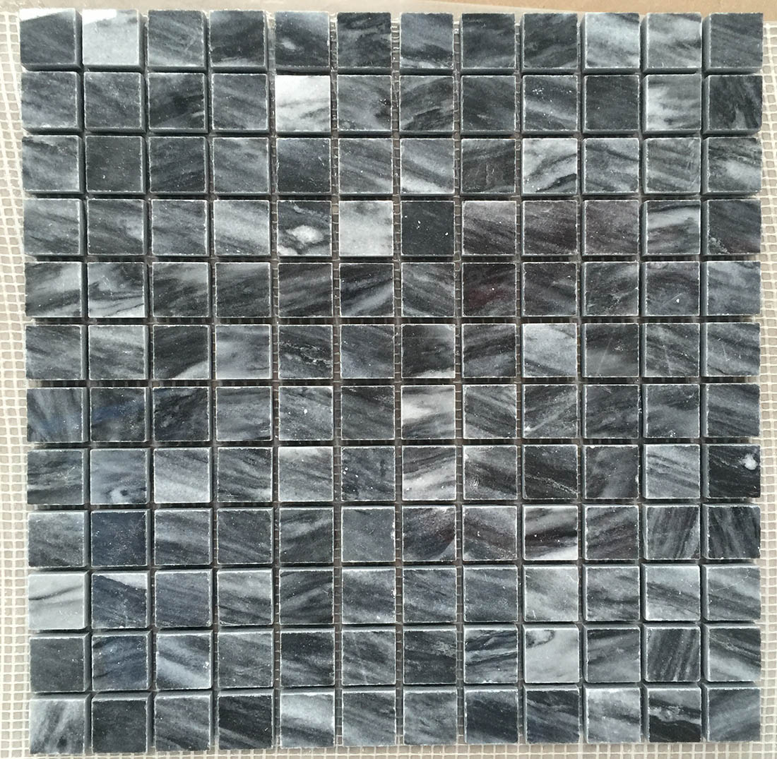 Square Mosaic Tiles Marble Black