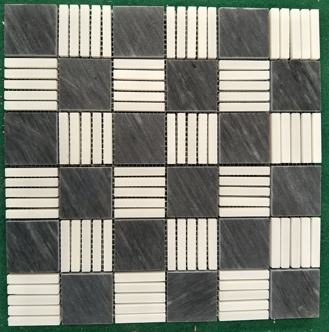 white and black marble mosaics