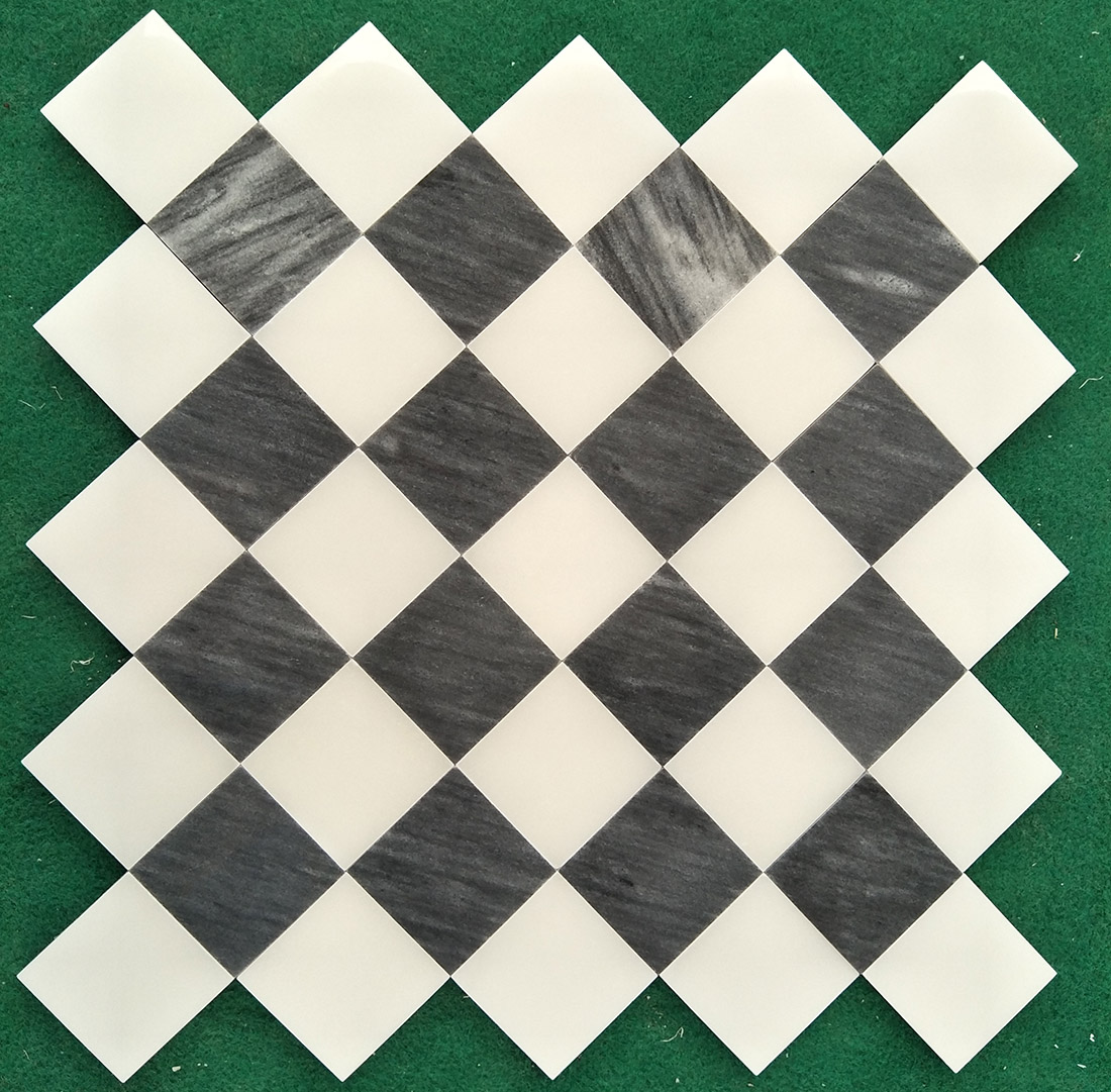 black and white marble mosaic floor tile