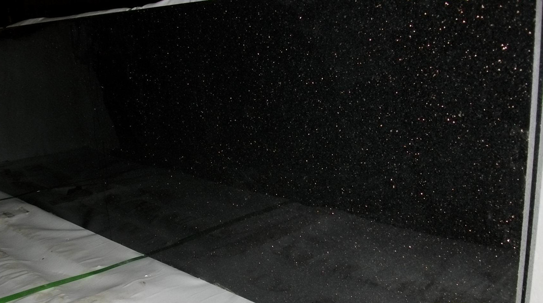 Black galaxy granite slab