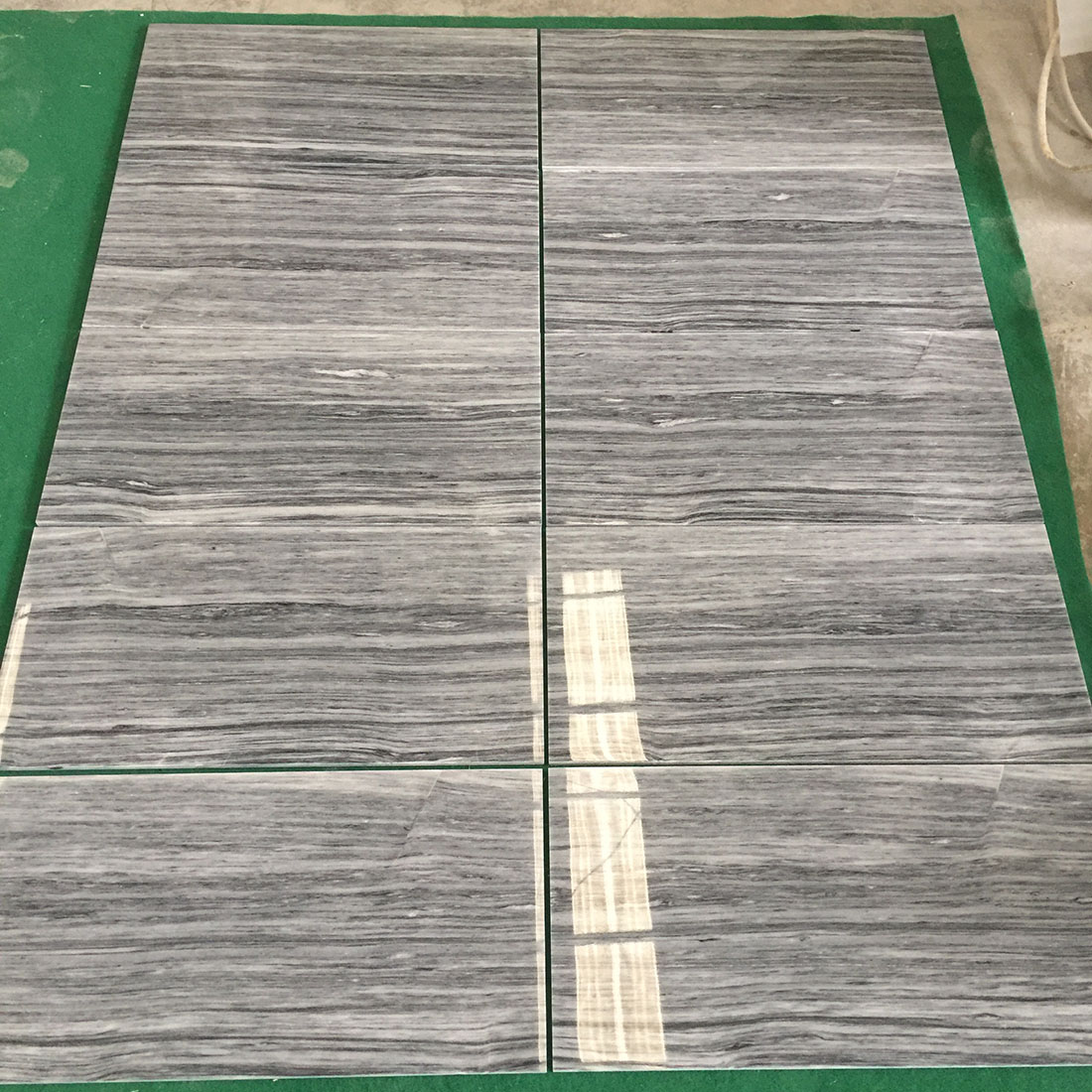 China Wood Grey Black Marble Tiles 305 610 10mm