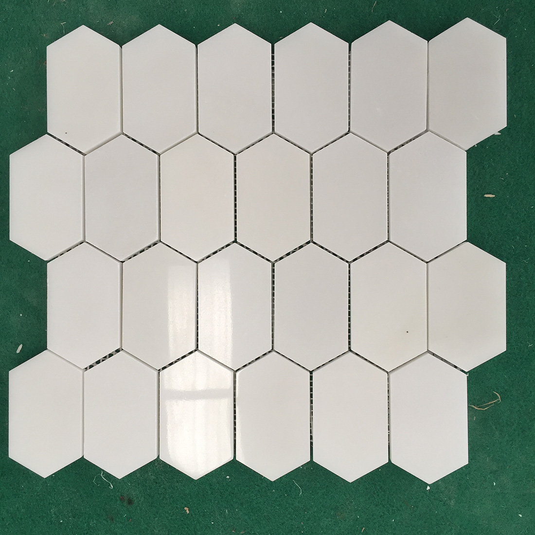 White Marble Mosaic Tiles Hexagon