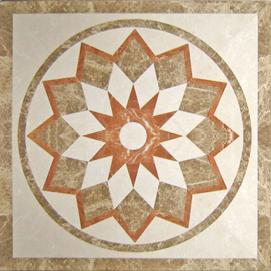 Multicolor Marble Waterjet Pattern Tiles