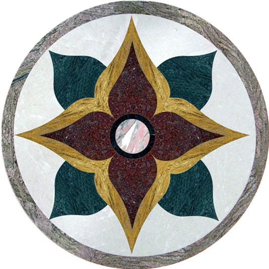 Multicolor Marble waterjet medallion