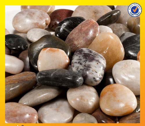Mixed color pebble cobble and pebble type natural stone