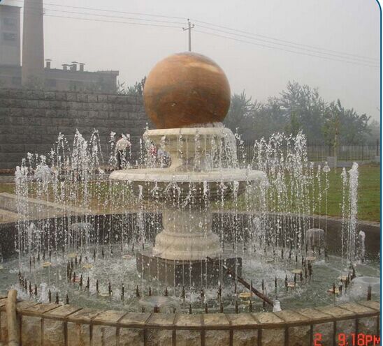 Outdoor Natural Stone Floating Rolling Ball Fountain for Sale