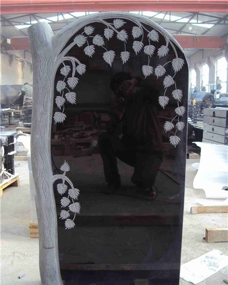 China Shanxi Black Russian Style Polished Tombstones