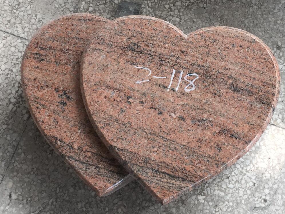 MULTICOLOR RED TOMBSTONE WITH TWO HEARTS