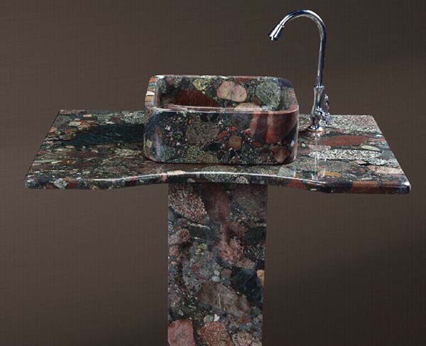 Low Price Wash Basin with China Multi-color Granite