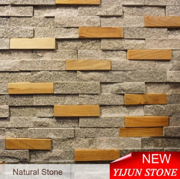 Black Quartize and Wood Mixed Natural Surface Cultural Stone Made in China Hebei Black Quartzite