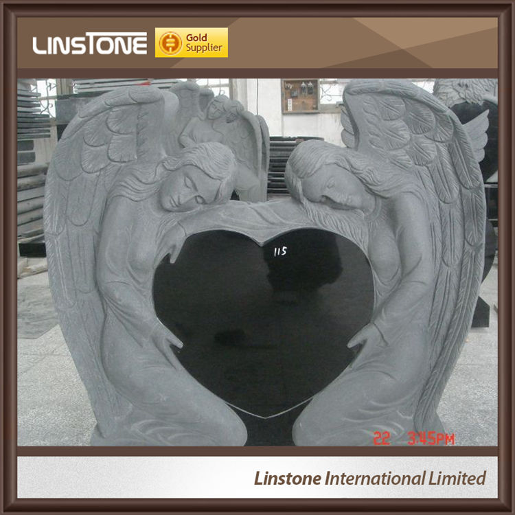 Modern Classic Granite Angel Heart Headstone Monument Tombstone