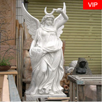 Large white marble angel femal stone statue sculpture