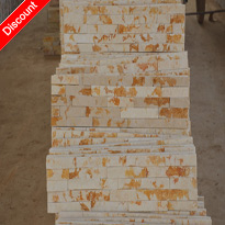 Yellow natural marble stacked wall cladding stone panels
