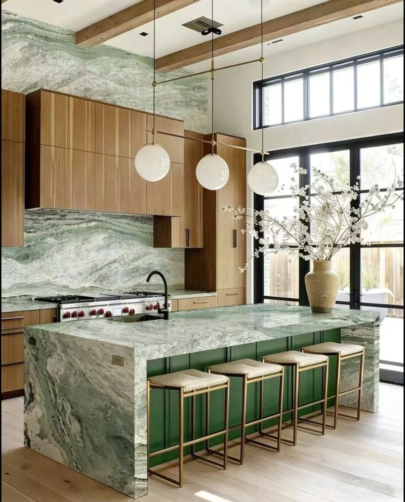 Green Quartzite Stone Kitchen Countertops