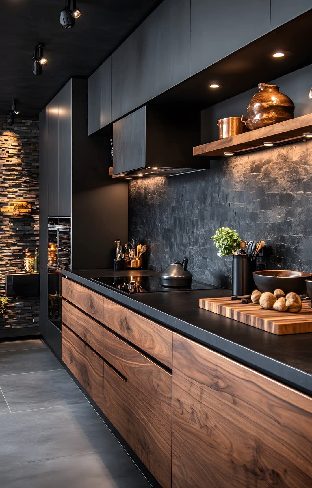 Pure Black Granite Kitchen Countertops for American Home Decorations