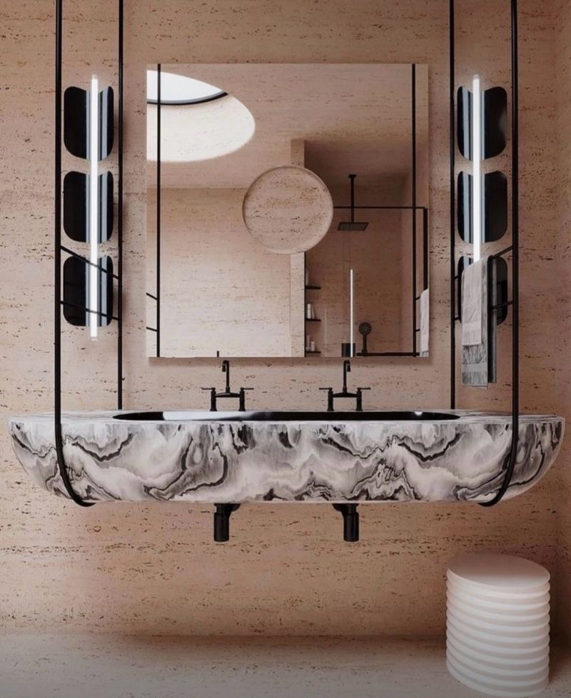 Travertine Bathroom Vanity Top