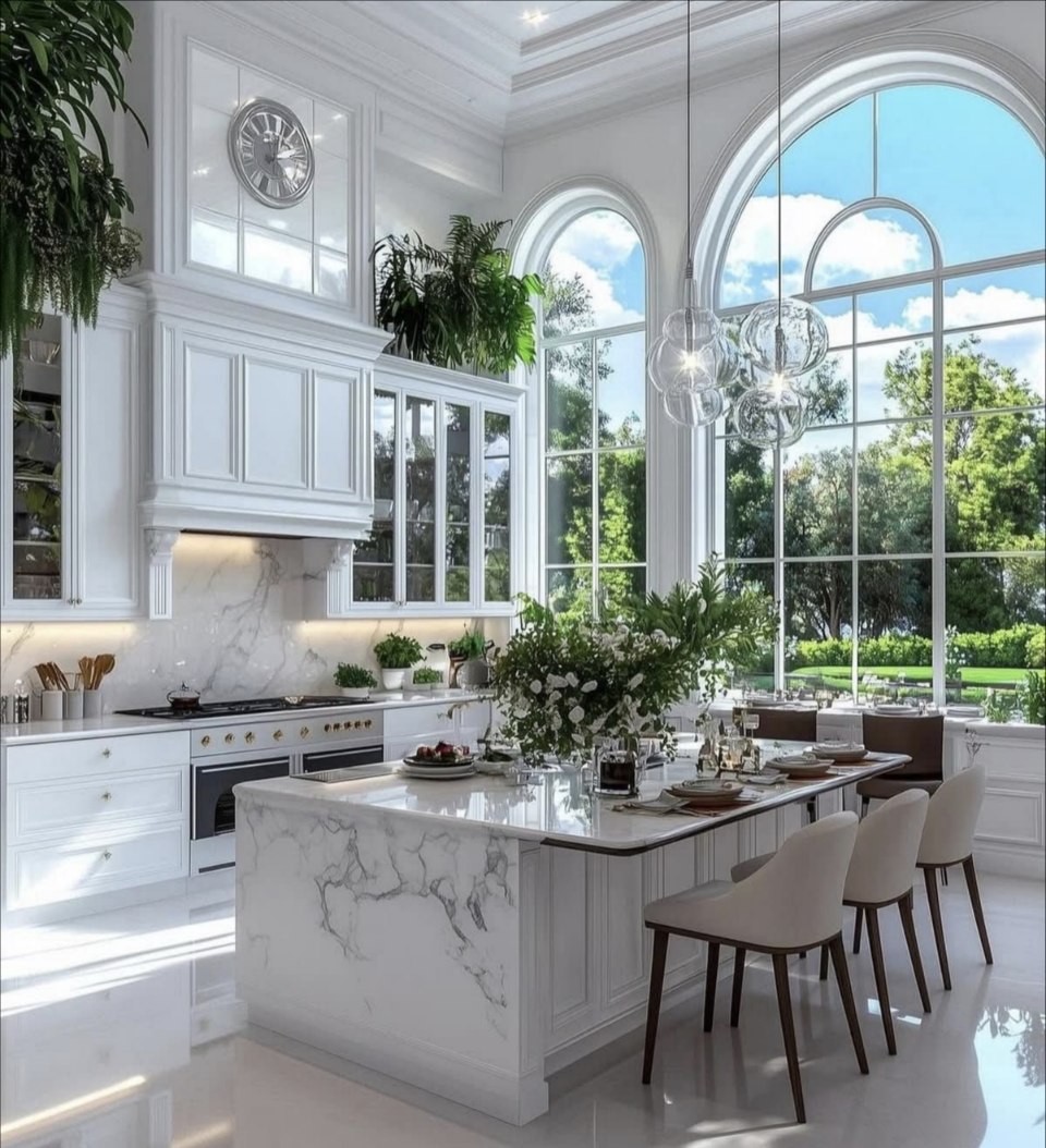 White Marble Countertops with White Kitchen Cabinets White Marble Countertops with White Kitchen Cabinets