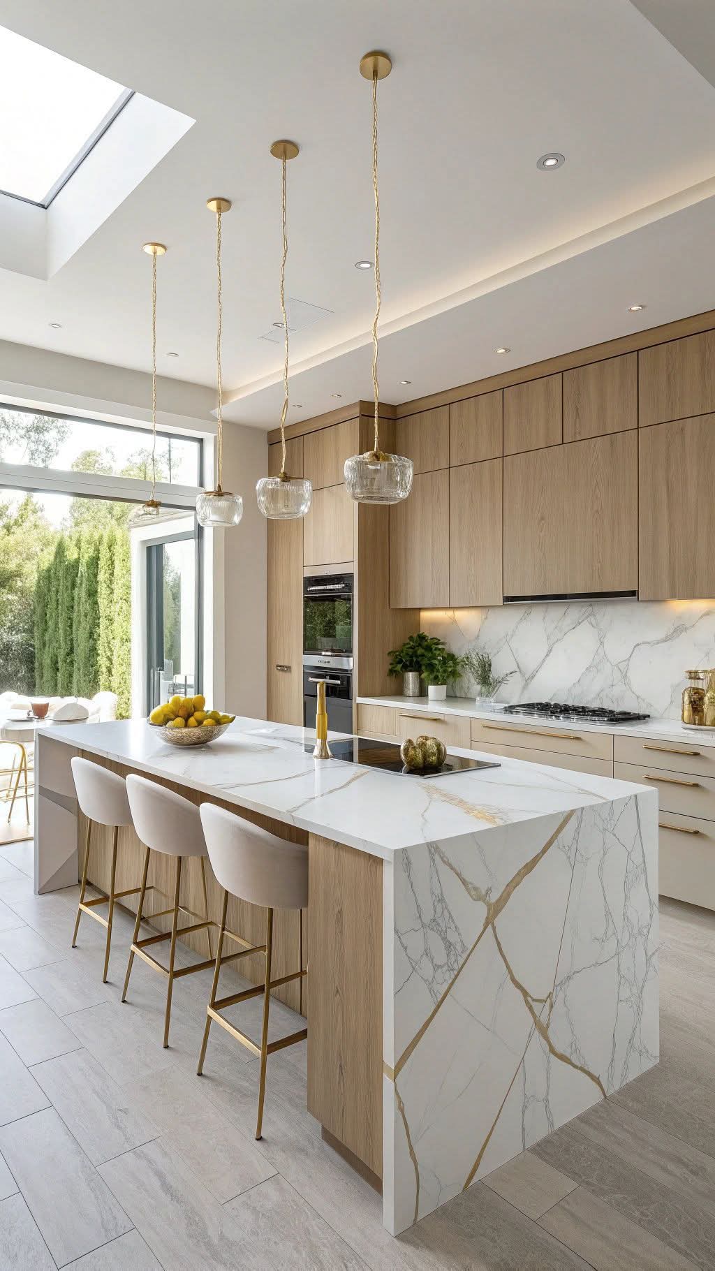 White Quartz Countertop for Kitchen