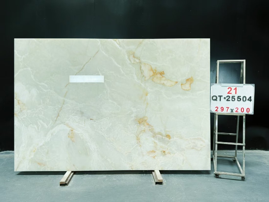 Exquisite Light Green Onyx Jade Onyx with Golden Highlights for Elegant & Fresh Interiors