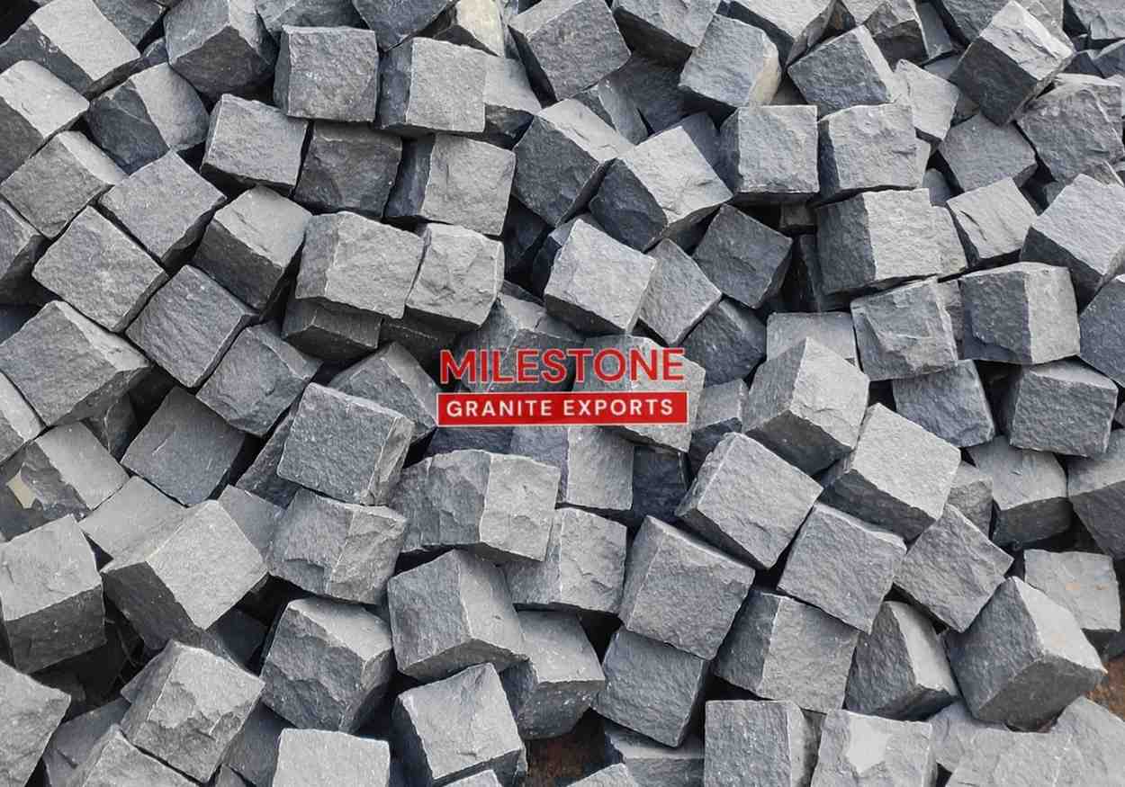 Black Granite Cobblestone   Complete Deion All Sizes